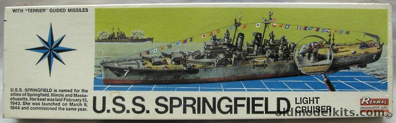 Renwal 1/500 USS Springfield Guided Missile Cruiser, 602-149 plastic model kit